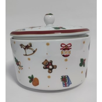 Puzderko 19cm czerwone Porcelana Bogucice