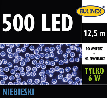 Lampki 500 LED niebieski z zasilaczem 12,5M dekoracji, na zewnątrz i do wnętrz