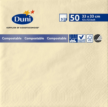 Duni Serwetki kremowe 33 x 33 cm 50 szt