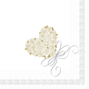 Duni Serwetki 3 warstwowe 33x33 cm Serce 50 szt