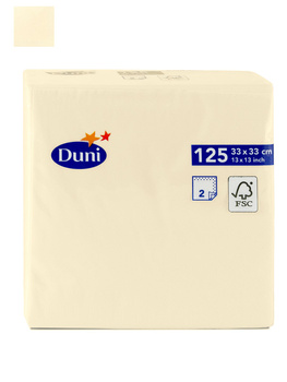 Duni Serwetki 2 warstwowe 33x33 cm Kremowy 125 szt