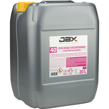 PROFESJONALNY PŁYN MYJĄCY DO ZMYWAREK Z AKTYWNYM CHLOREM "40" JAX PROFESSIONAL 20L