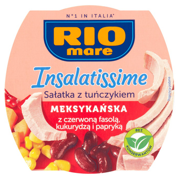 Rio Mare Insalatissime Sałatka z tuńczykiem meksykańska z czerwoną fasolą kukurydzą i papryką 160 g