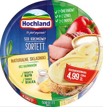 Hochland Ser kremowy sortett w trójkącikach 180 g