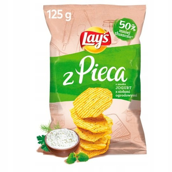 Lay's Oven Baked Pieczone formowane chipsy ziemniaczane o smaku jogurtu z ziołami 125 g