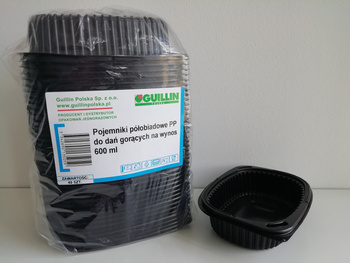 Guillin Polska Pojemniki półobiadowe PP do dań gorących na wynos 600 ml 40 szt