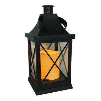 Czarna latarenka ze świecą LED z bateriami 15/18/YZE-BAT