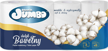 Słonik Jumbo Papier toaletowy dotyk bawełny 8 rolek