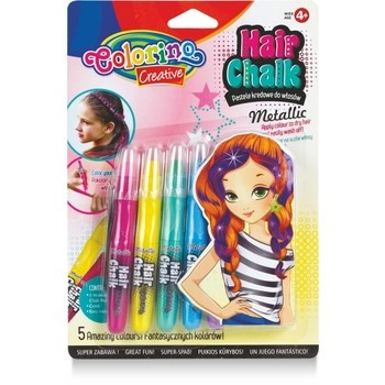Pastele kredowe do włosów 5 kolorów metalicznych Colorino