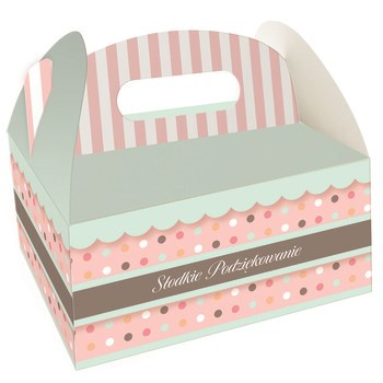 Pudełko na ciasto z raczką 185x135x90mm 5 szt.