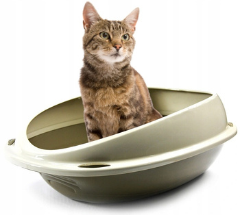 Kuweta plastikowa z ramką, owalna; nowoczesny włoski design; duża: 56,8 x 39,5 x 20 cm