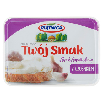 Piątnica Twój Smak Serek śmietankowy z czosnkiem 135 g