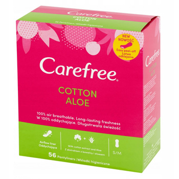 Carefree Cotton Feel Normal Wkładki higieniczne zapach aloesowy 56 sztuk