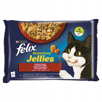 Felix Sensations Jellies Karma dla kotów wiejskie smaki w galaretce 340 g (4 x 85 g)