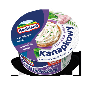 Hochland Kanapkowy serek kremowy z czosnkiem i ziołami 130 g