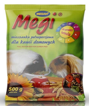 MEGI MIESZANKA PEŁNOPORCJOWA DLA ŚWINEK MORSKICH 500 G