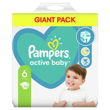 Pampers Active Baby, rozmiar 6, 56 pieluszek, 13kg-18kg