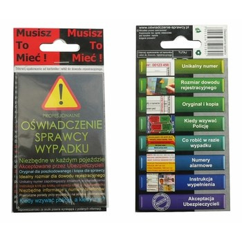 Oświadczenie sprawcy wypadku 1 szt.