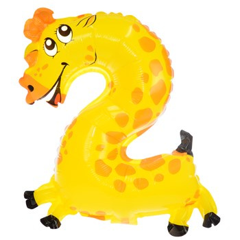Balon foliowy cyferka zwierzątko nr 2