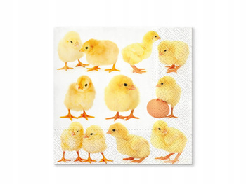 Serwetki Tete a Tete Little Chickens 3-warstwowe 33x33cm składane 1/4 20szt. w paczce