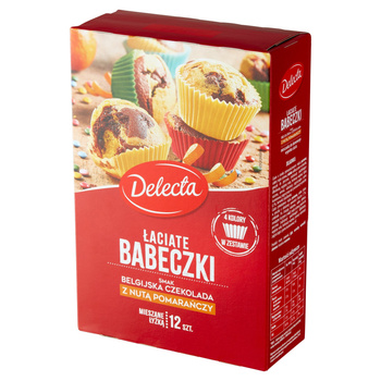 Delecta Łaciate babeczki smak belgijska czekolada z nutą pomarańczy 300 g