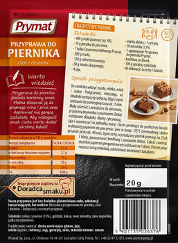 Prymat Przyprawa do piernika ciast i deserów 20 g