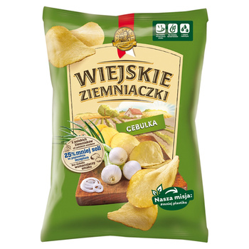 Wiejskie Ziemniaczki Chipsy ziemniaczane o smaku cebulki 130 g