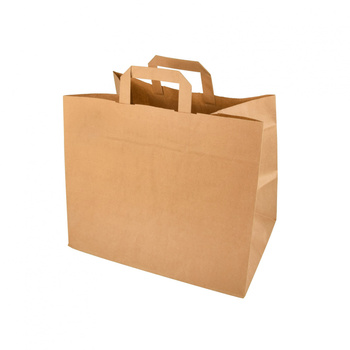 Torby papierowe, 25 cm x 32 cm x 22 cm, brązowe, z uchwytami 50 szt