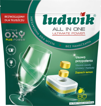 Ludwik All in one Lemon Tabletki do zmywarek 1,44 kg (80 sztuk)