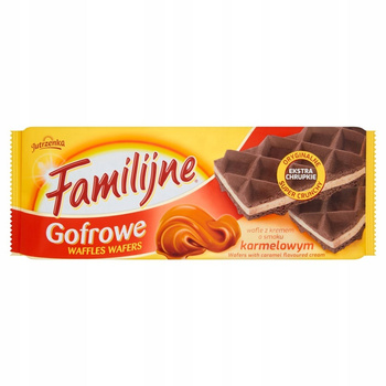 Familijne Gofrowe wafle z kremem o smaku karmelowym 140 g