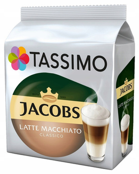 Tassimo Jacobs Latte Macchiato Classico Kawa mielona 8 kapsułek i mleko 8 kapsułek 264 g