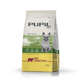 PUPIL Prime Quality karma sucha dla psów MINI, bogata w wołowinę z wątróbką 720g