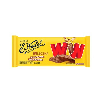 E. Wedel WW Czekolada mleczna z wafelkami orzechowymi 245 g