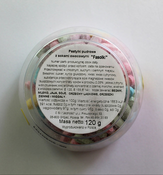 Pastylki Pudrowe z sokami owocowymi Fasolki 120g