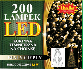 Kurtyna na choinkę na ringu 200 punktów świetlnych