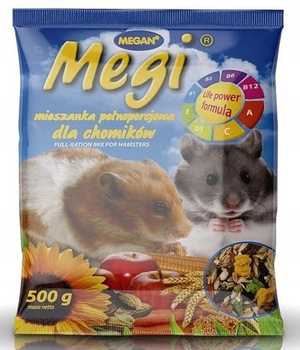 MEGI MIESZANKA PEŁNOPORCJOWA DLA CHOMIKÓW 500 G