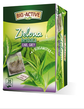 Big-Active Zielona herbata earl grey z bergamotką 30 g (20 x 1,5 g)