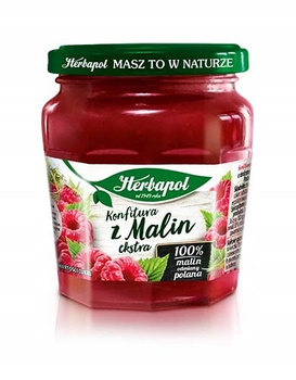 Herbapol Konfitura extra z malin o obniżonej zawartości cukru 240 g