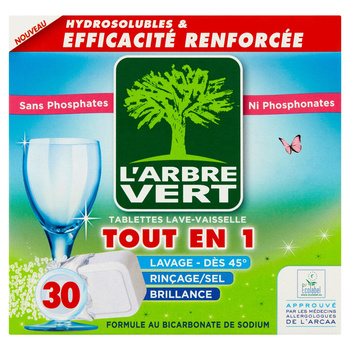 L'ARBRE VERT 30szt All In One Ekologiczne tabletki do zmywarki