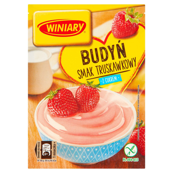 Winiary Budyń z cukrem smak truskawkowy 60 g