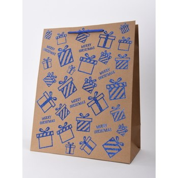 TKB-30S Torebka prezentowa BN, kraft, brokat