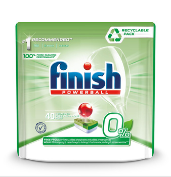 Finish 0% Tabletki do mycia naczyń w zmywarce 640 g (40 sztuki)