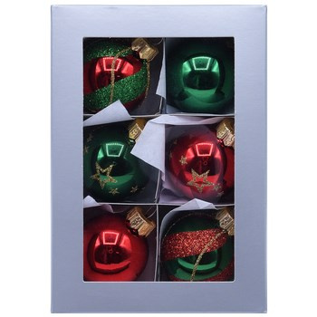 Vitbis Bombka szklana dekor prosty fi 40mm/6 szt mix