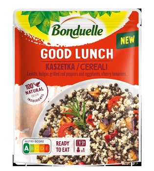 Bonduelle Good Lunch Kaszetka Mieszanka soczewicy bulguru warzyw grillowanych pomidorków 250 g
