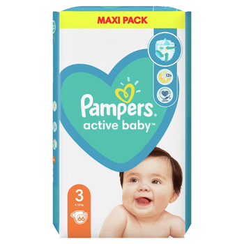 Pampers Active Baby, rozmiar 3, 66 pieluszek, 6kg-10kg