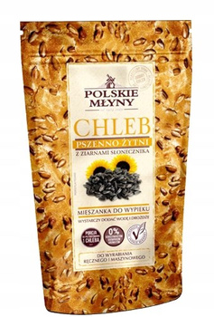 Polskie Młyny Mieszanka do wypieku chleb pszenno-żytni z ziarnami słonecznika 500g
