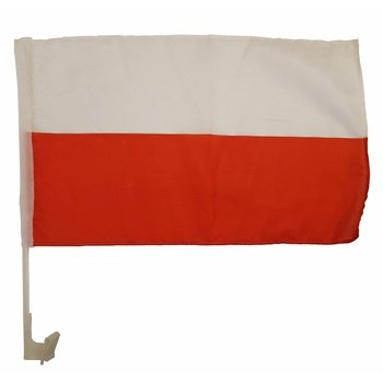 Flaga Polski do mocowania na szybę samochodu