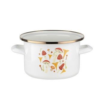 Garnek emaliowany prosty Grzybki 18cm/2,65L Florina