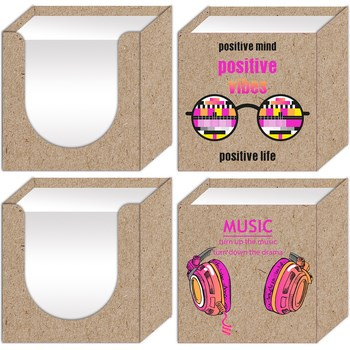 Kostka w kubiku 9 x 9 x 9 cm-  Biała - Kraft Liner Fluo - Rexus