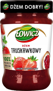 Łowicz Dżem truskawkowy o obniżonej zawartości cukrów 280 g